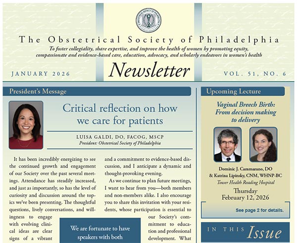 The Obstetrical Society of Philadelphia Newsletter