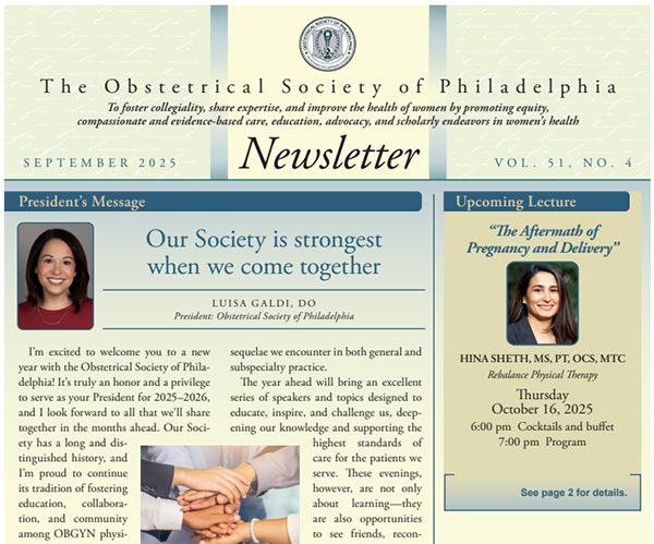 Obstetrics Society of Philadelphia Newsletter